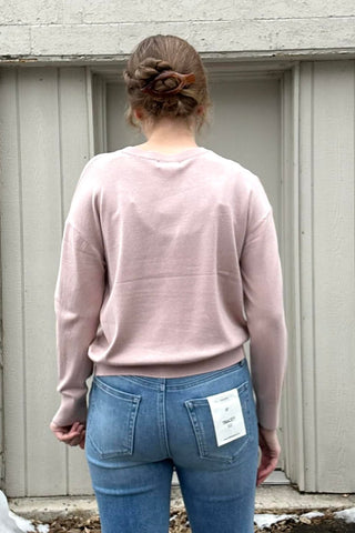 Simone Drop Shoulder Basic Crewneck Sweater - The Funky Zebras Clear Lake