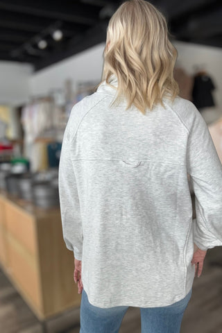 Sophia Natural Zip Up Funnel Neck Sweatshirt - The Funky Zebras Clear Lake