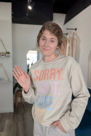 Sorry. Can't. Lake. | Sweatshirt - The Funky Zebras Clear Lake