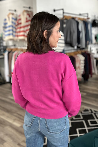 Sylvie ROUND NECKLINE BUTTON CLOSURE CARDIGAN - The Funky Zebras Clear Lake