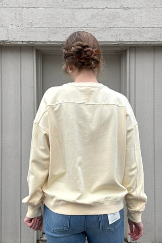 Tami Garment Dyed Cotton Fleece Sweatshirt - The Funky Zebras Clear Lake