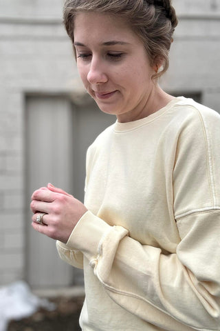 Tami Garment Dyed Cotton Fleece Sweatshirt - The Funky Zebras Clear Lake