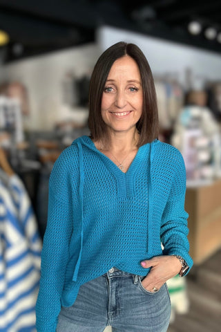 Tessa Drawstring Hoodie Sweater - 2 Colors! - The Funky Zebras Clear Lake