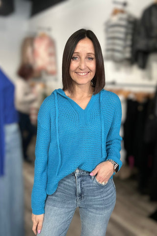 Tessa Drawstring Hoodie Sweater - 2 Colors! - The Funky Zebras Clear Lake