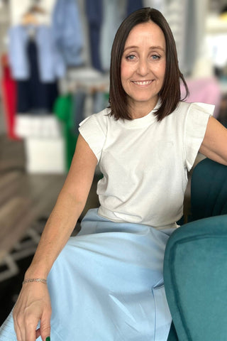 Tessa White Flutter Sleeve Sweater Top - The Funky Zebras Clear Lake