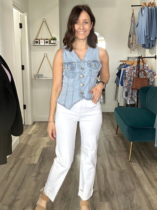 Tracy High Rise Straight (White) - The Funky Zebras Clear Lake