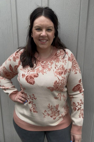 Vienna Salmon Floral Sweater - The Funky Zebras Clear Lake
