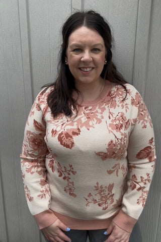 Vienna Salmon Floral Sweater - The Funky Zebras Clear Lake