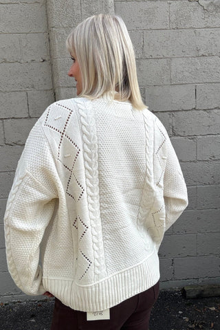 Zoey Cream Button Up Cardigan - The Funky Zebras Clear Lake