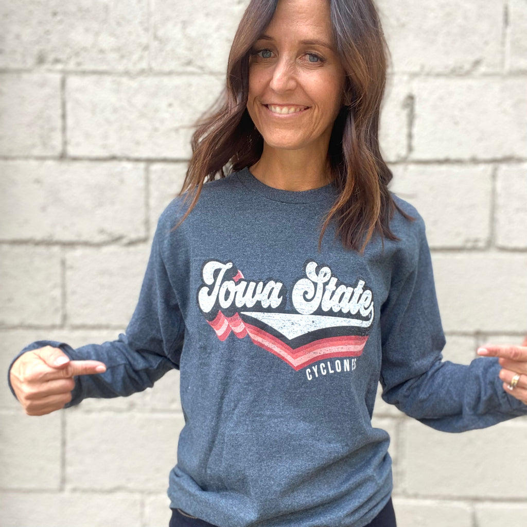 Iowa State Long Sleeve Crew-Gameday-The Funky Zebras Clear Lake | Women's Fashion Boutique in Clear Lake, Iowa