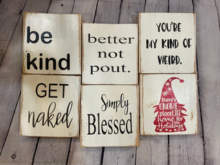 Wood Block Signs-The Funky Zebras Clear Lake-The Funky Zebras Clear Lake | Women's Fashion Boutique in Clear Lake, Iowa