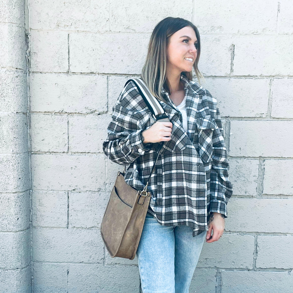 Black Licorice Plaid Shacket-Mika Rose-The Funky Zebras Clear Lake | Women's Fashion Boutique in Clear Lake, Iowa