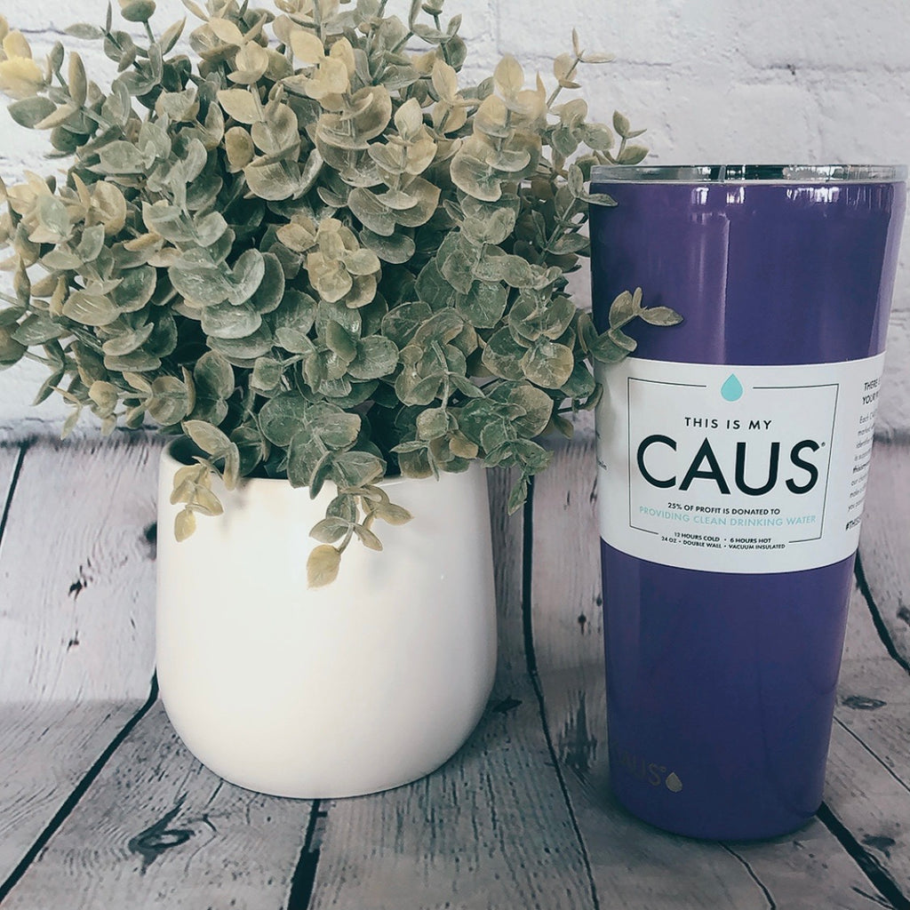 Caus Large Purple Water Tumbler-The Funky Zebras Clear Lake-The Funky Zebras Clear Lake | Women's Fashion Boutique in Clear Lake, Iowa
