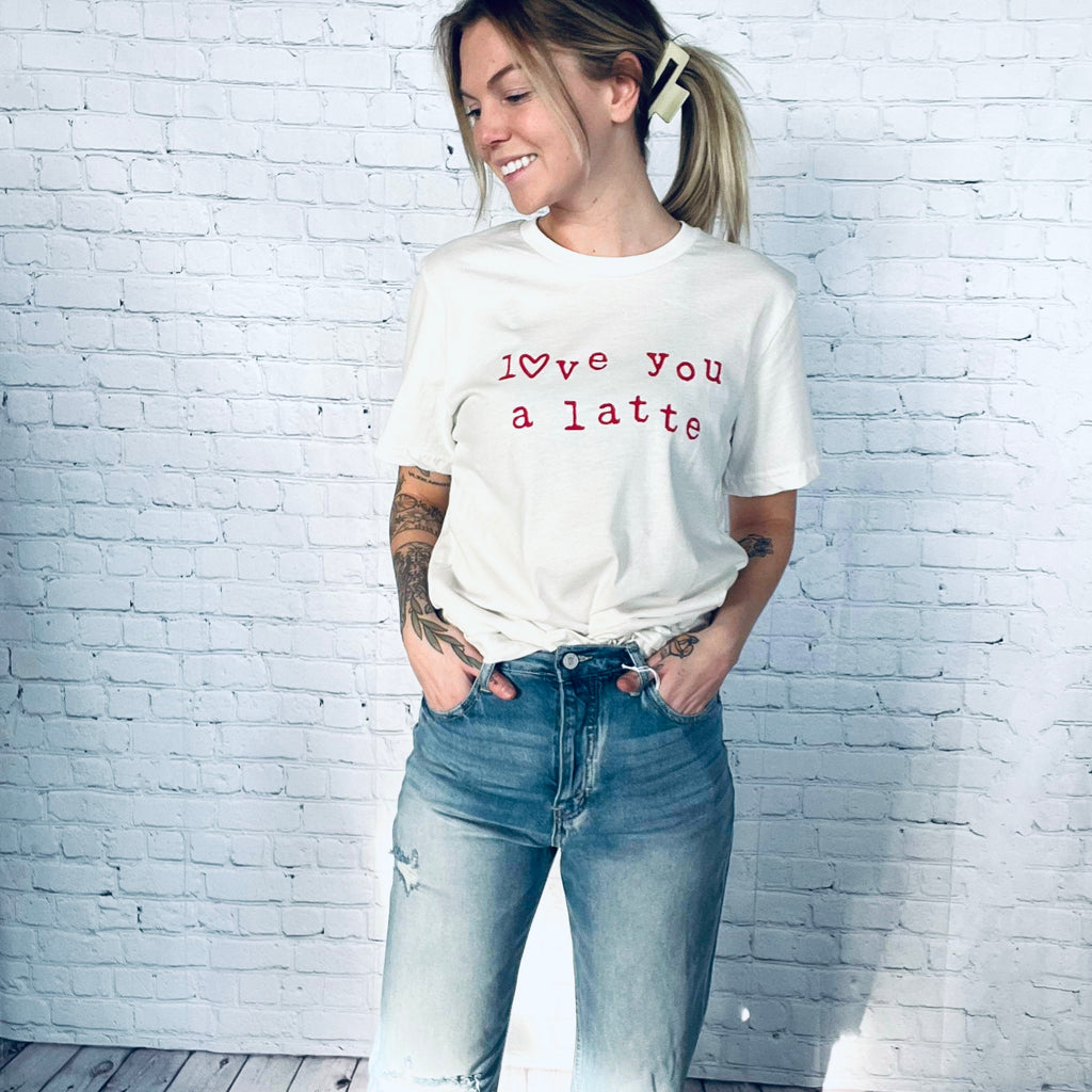 Love You A Latte Tee-The Funky Zebras Clear Lake-The Funky Zebras Clear Lake | Women's Fashion Boutique in Clear Lake, Iowa