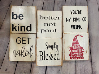 Wood Block Signs - The Funky Zebras Clear Lake